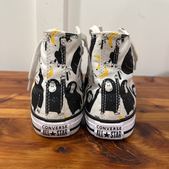 Converse Chuck Taylor All Star Hi Top Animal Print Gorilla Ape Banana Sneakers - Picture 3 of 8